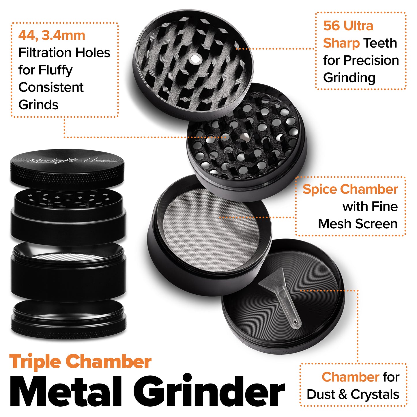 Smell Proof Bag with Medium (50mm / 2") Grinder, 3x Stash Jars & 3x Doob Tubes